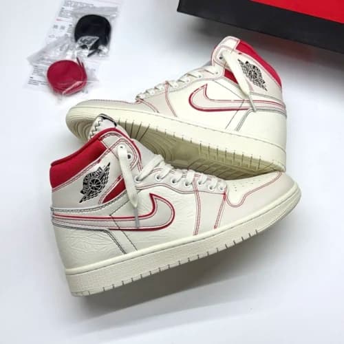 کفش کتونی نایک ایر جردن وان ساقدار رترو فانتوم جیم رد Nike Air Jordan 1 High Retro Phantom Gym Red — تصویر ۸