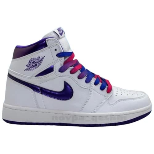 کفش کتونی اسپرت جردن وان ساقدار سفید بنفش Air Jordan 1 Retro High OG White Court Purple — تصویر ۴