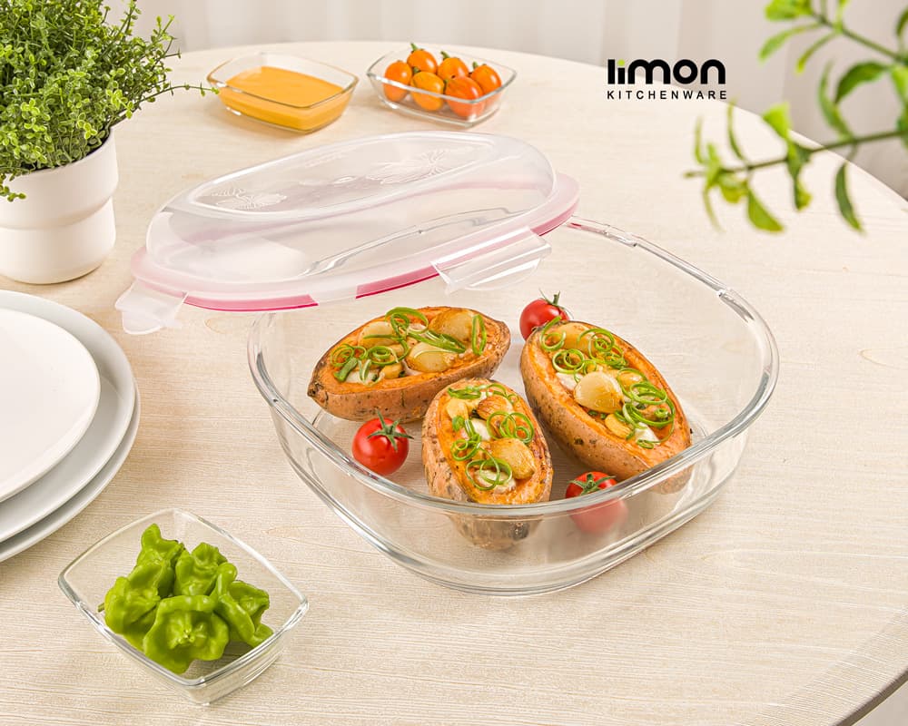 ظرف شیشه ای سرو ونگهداری مربع 3.750 لیتر 2295