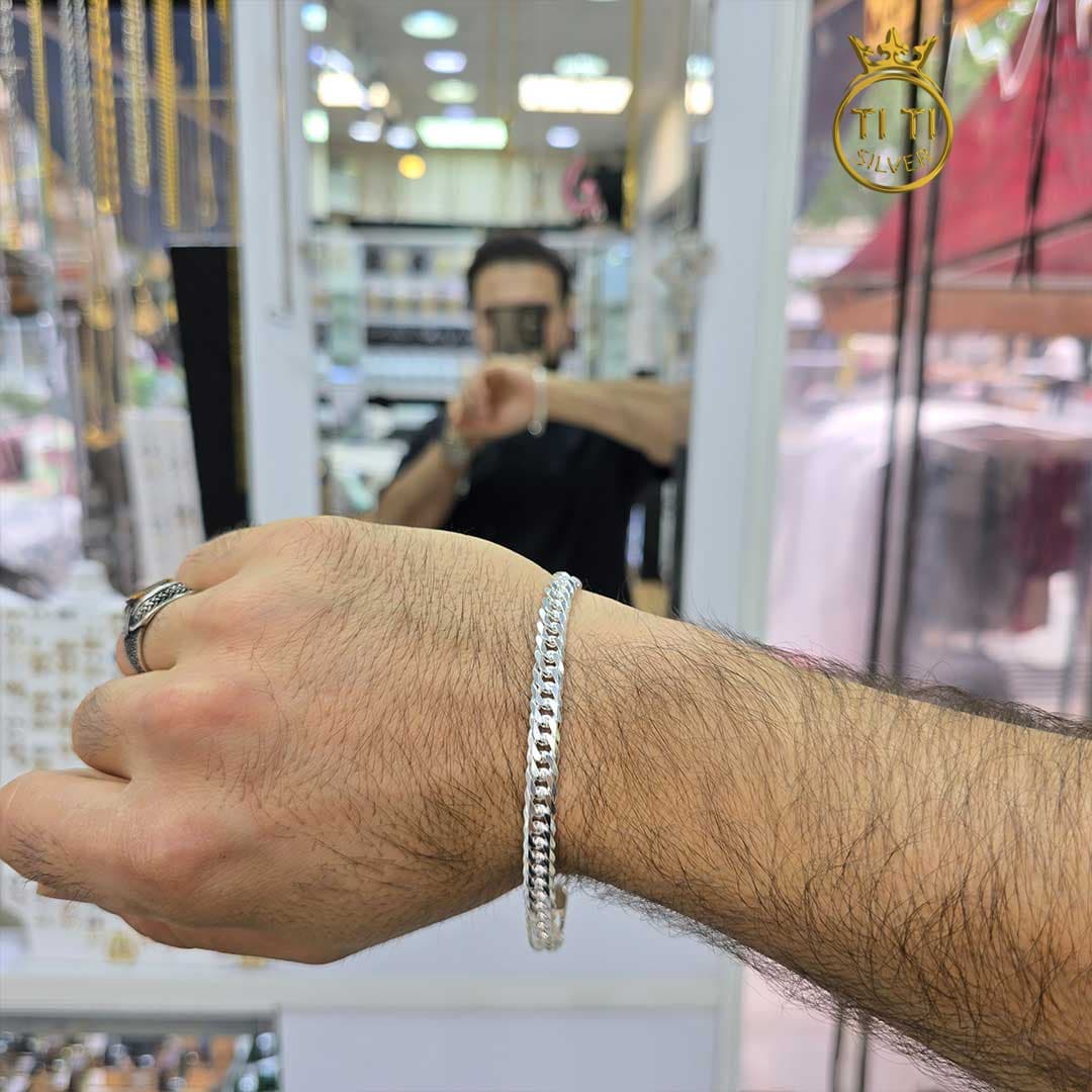 دستبند نقره پهن کارتیر هشت پر ایتالیایی — تصویر ۶