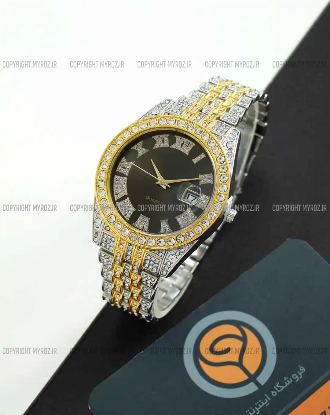 ساعت مچی مردانه رولکس ROLEX مدل فول نگین کد 2382 — تصویر ۴