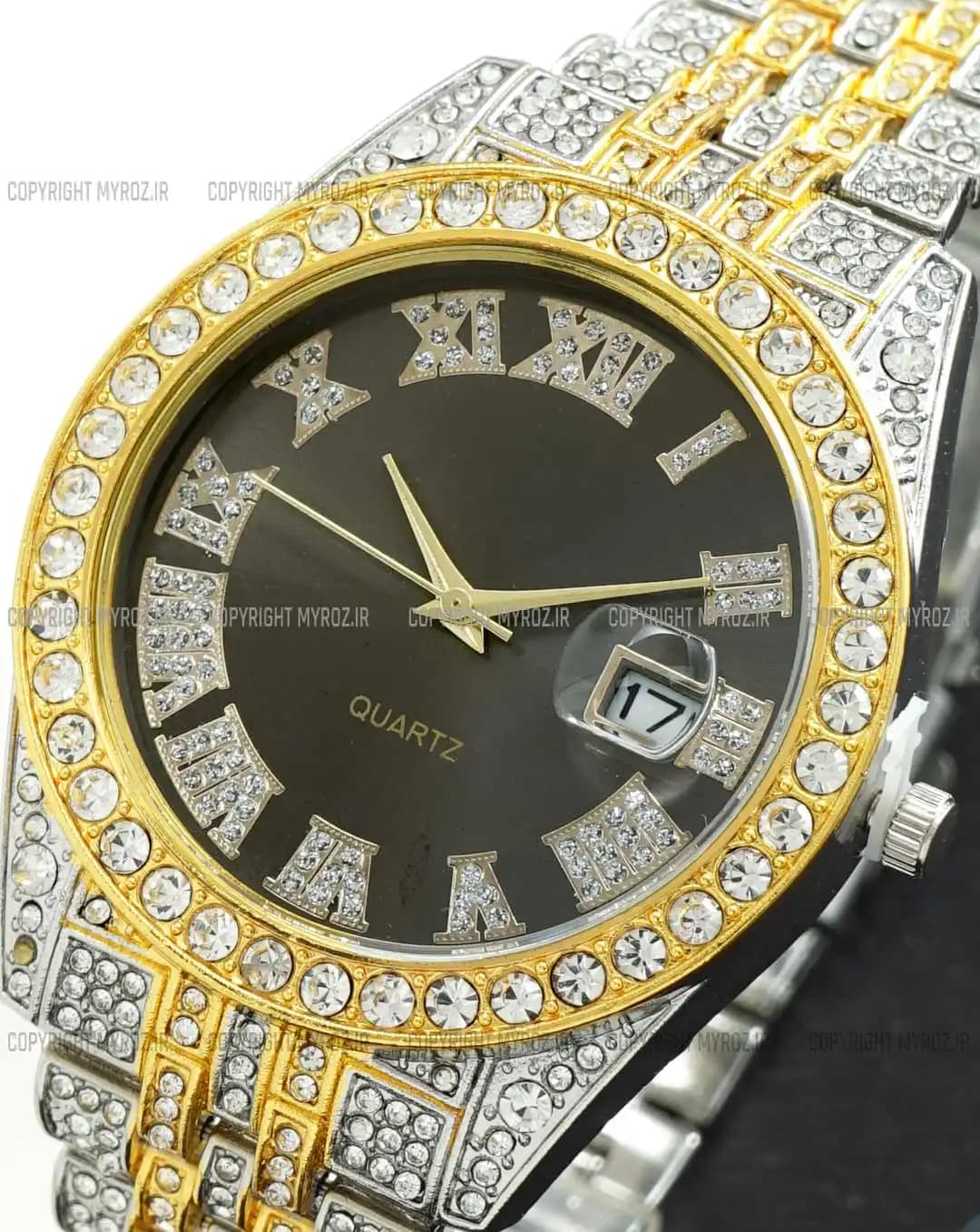 ساعت مچی مردانه رولکس ROLEX مدل فول نگین کد 2382 — تصویر ۵