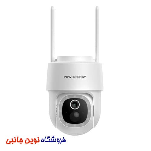 دوربین هوشمند شارژ خورشیدی پاورولوژی مدل PP073 ا Powerology PPBCHA73 Built-in Solar Pan & Tilt Outdoor Camera ( تک / عمده )