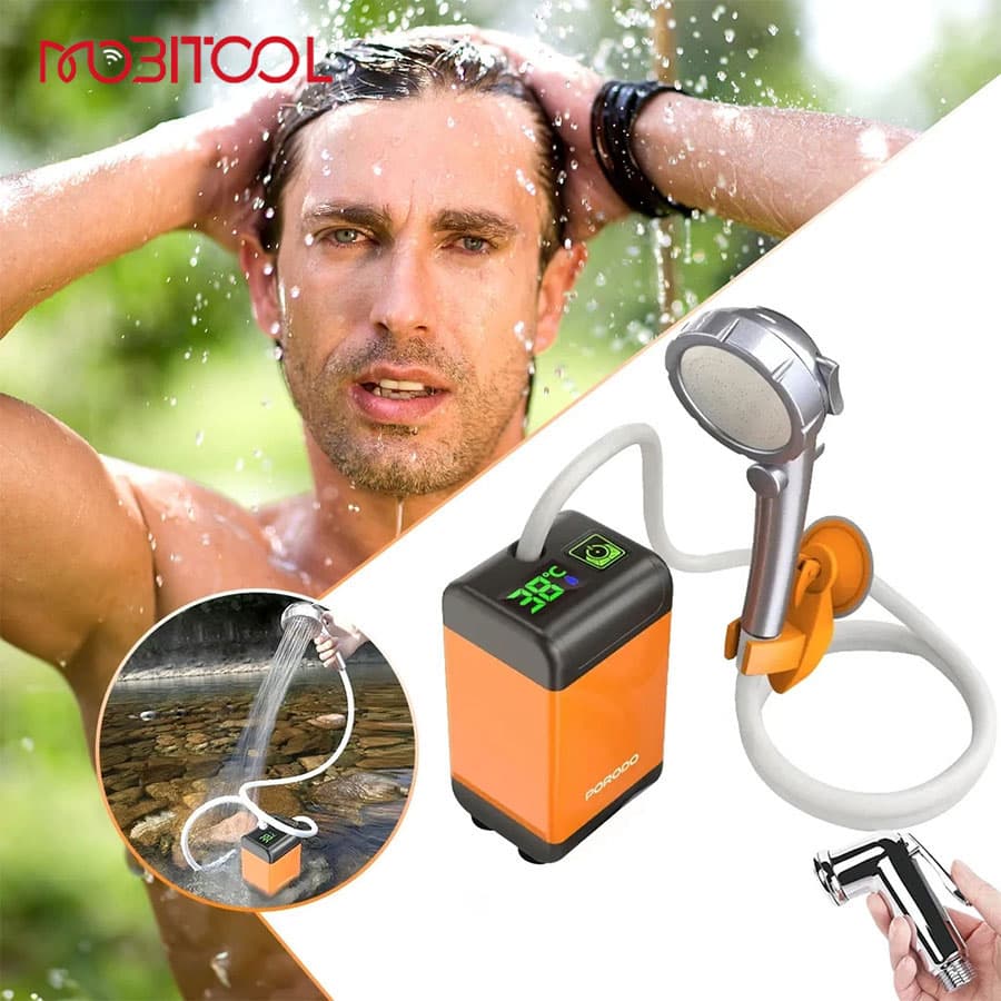 دوش شارژی قابل حمل پرودو Porodo Portable Electric Shower Pump PD-LFST021-OG — تصویر ۴