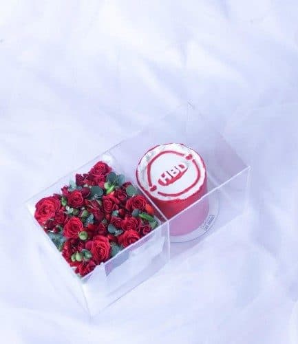 کیک تولد و باکس گل تبریک تولد دختر دوستم