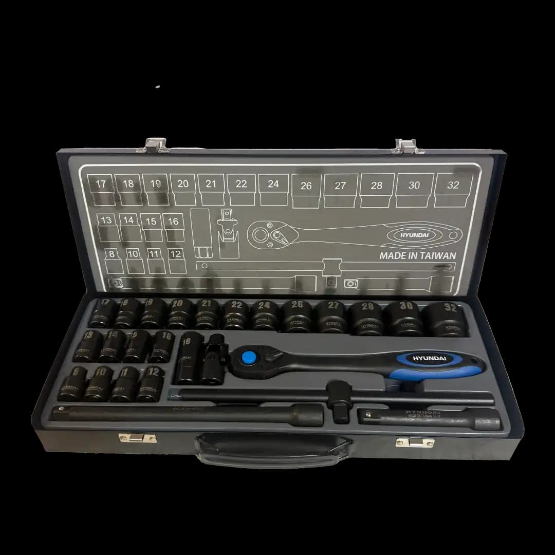 جعبه بکس فشار قوی هیوندای 26 پارچه 1/2 اینچ مدل HT-9126 — تصویر ۲