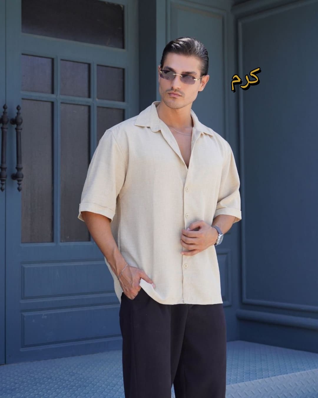 پیراهن اویشو ریزشی آستین سهربع (کد ۲۱۳۰)