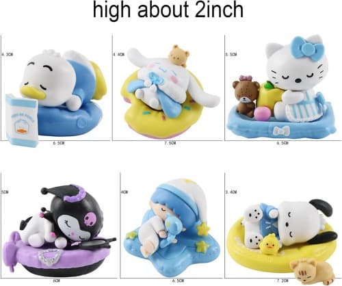 فیگور مدل هلو کیتی و کرومی Kuromi and Hello Kitty مجموعه 6 عددی — تصویر ۷