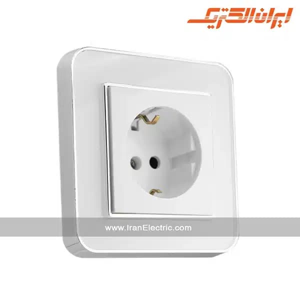 پریز برق ارت سرامیک ارس سیلور سفید میان سفید