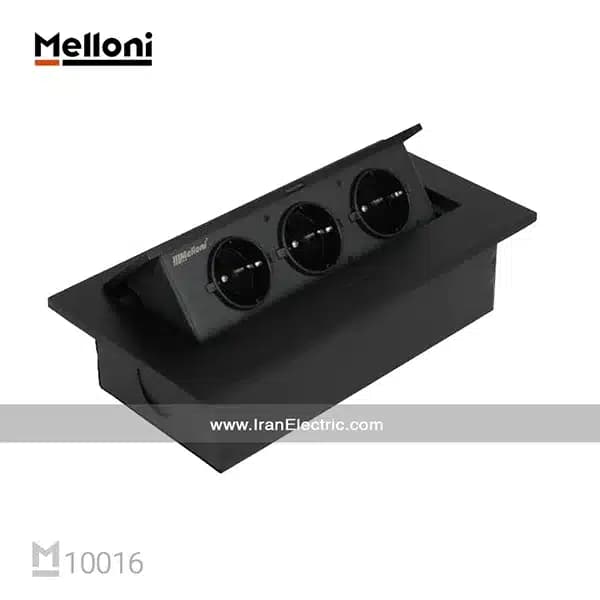 پریز توکار 10016 ملونی مشکی- Melloni