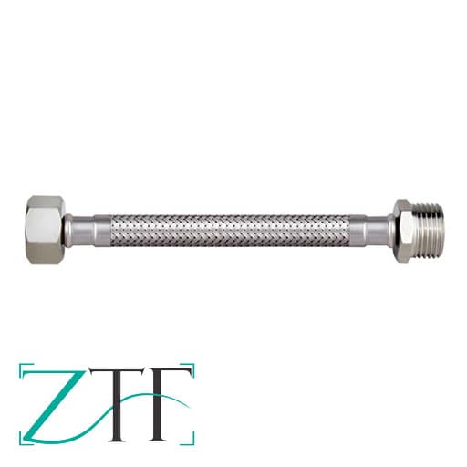 شلنگ رابط استیل(حصیری)3/8برند ZTF