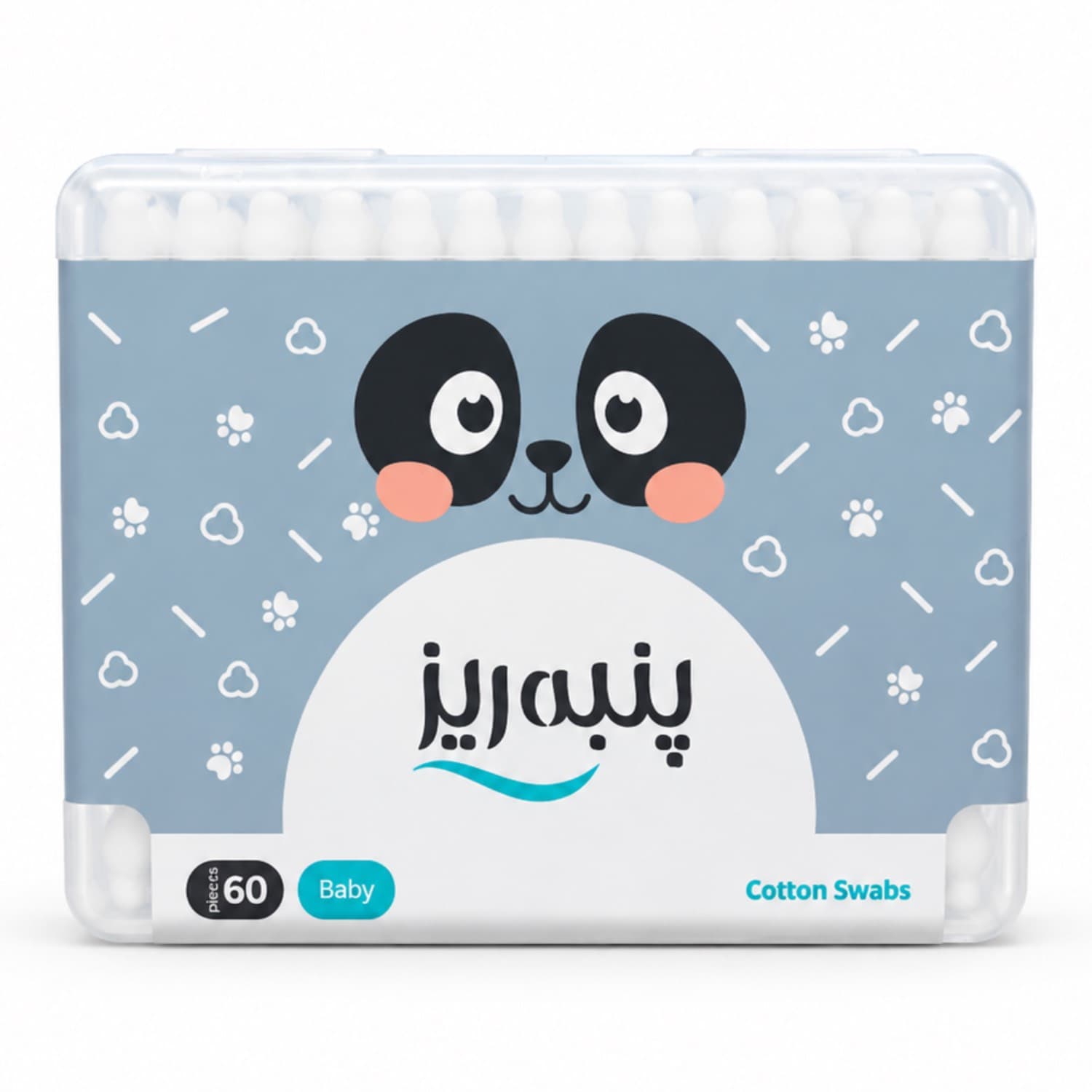 گوش پاک کن 60 عددی کودک طرح پاندا پنبه ریز