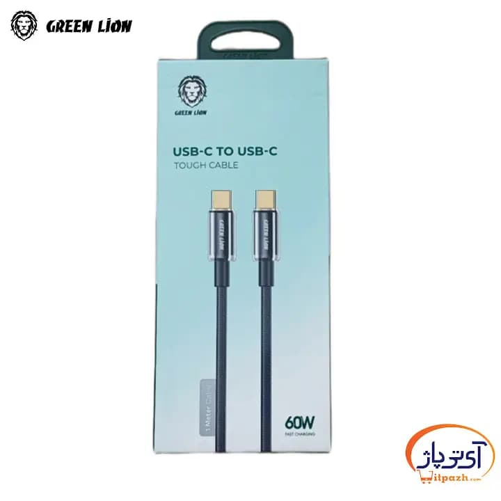 کابل ضخیم گرین لاین Type C به Type C مدل 60W طول — تصویر ۴