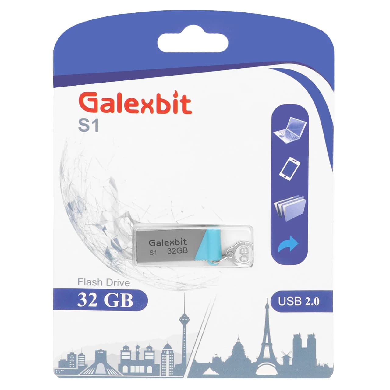 Galexbit S1 USB2.0 Flash Memory – 32GB (گارانتی مادام تلاش) نقره ای