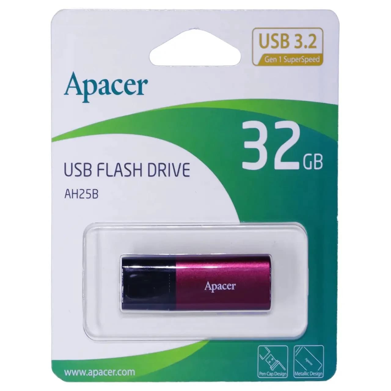 فلش مموری Apacer مدل AH25B USB3.2 ظرفیت 32GB – قرمز (گارانتی آسان سرویس)