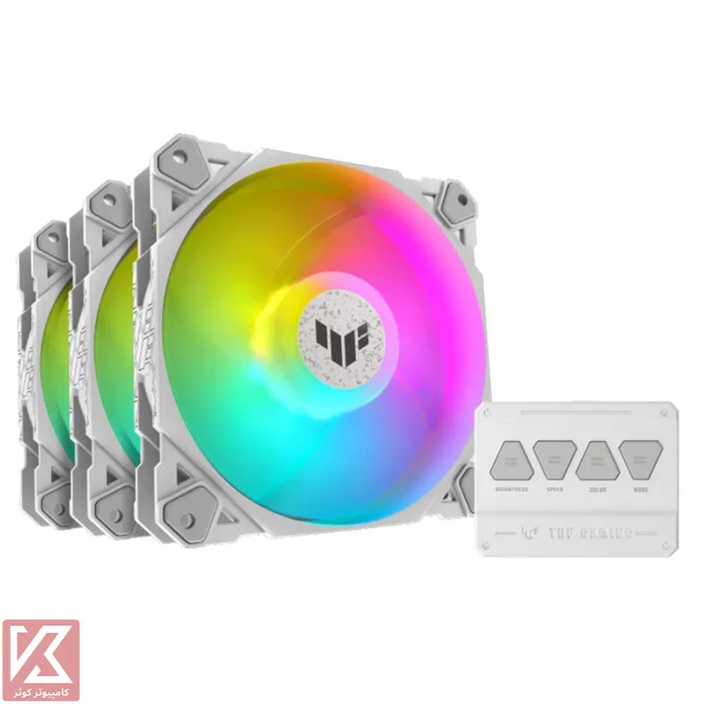 فن کیس ایسوس سفید مدل TUF Gaming TF120 ARGB – 3 IN 1 — تصویر ۳