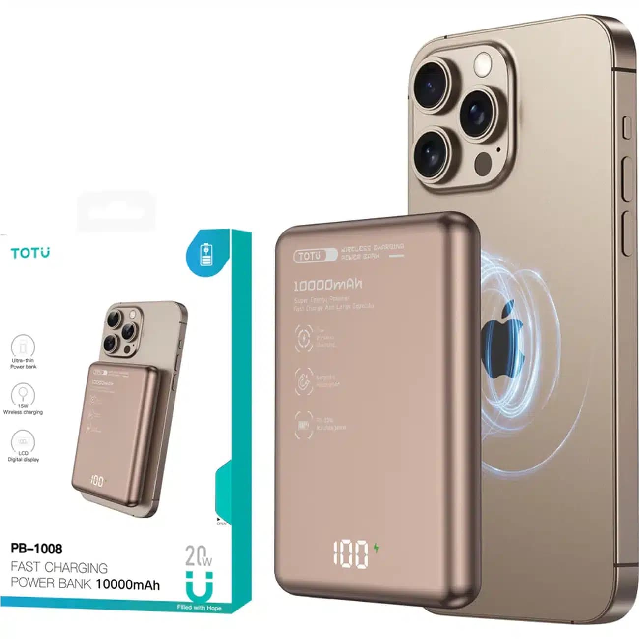 پاوربانک مگ سیف توتو TOTU مدل PB-1008 ظرفیت 10000 — تصویر ۵