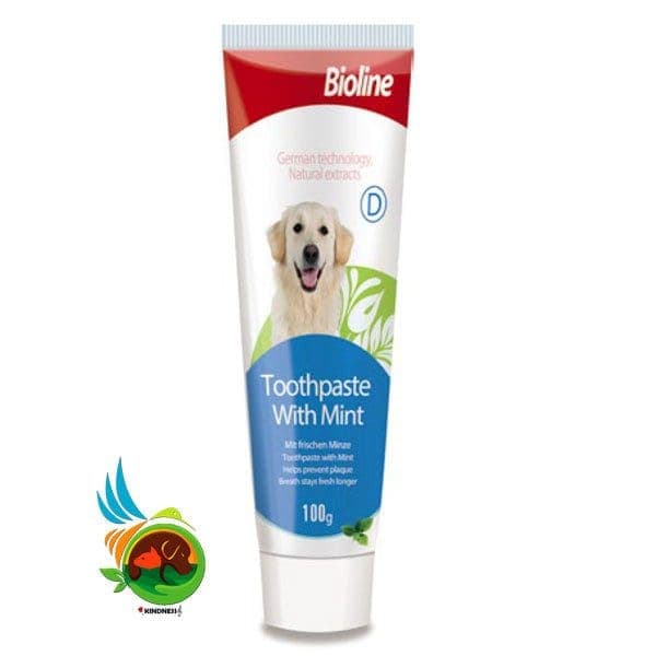 خمیر دندان سگ بایولاین با طعم نعناع Bioline toothpaste with mint وزن 100 گرم