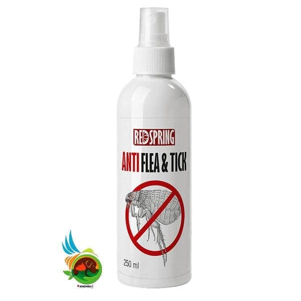 اسپری ضد کک و کنه مخصوص سگ و گربه و دام های کوچک و بزرگ رد اسپرینگ Anti flea & tick حجم 250 میلی لیتر