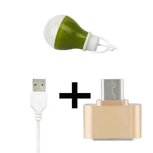 لامپ آویزدار LED حبابی USB کابل کنفی 5 ولت + OTG MicoUSB