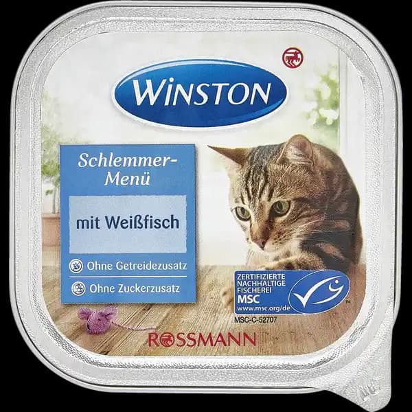 ووم گربه وینستون طعم ماهی سفید (Mit Weißfisch) وزن 100 گرم — تصویر ۴