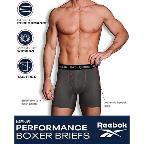 شورت مردانه کشاله ورزشی اورجینال ریباک فلای دار Reebok Men’s Underwear – Performance Boxer Briefs — تصویر ۶