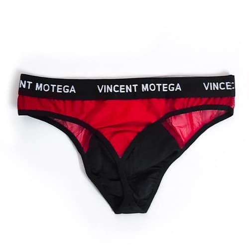 شورت مردانه لامبادا اورجینال Vincent Motega بیکینی فانتزی حریر قرمز مشکی — تصویر ۲