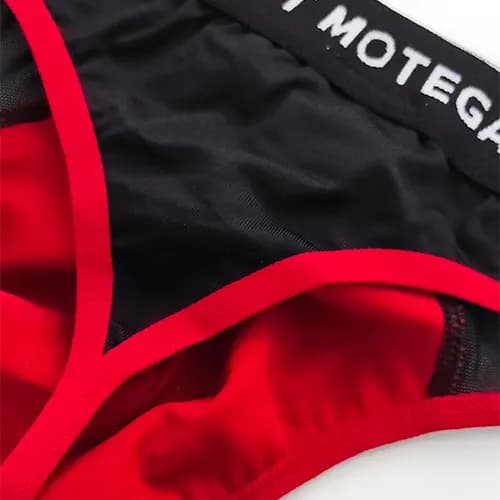 شورت مردانه لامبادا اورجینال Vincent Motega بیکینی فانتزی حریر قرمز مشکی — تصویر ۴
