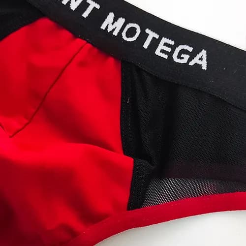 شورت مردانه لامبادا اورجینال Vincent Motega بیکینی فانتزی حریر قرمز مشکی — تصویر ۵