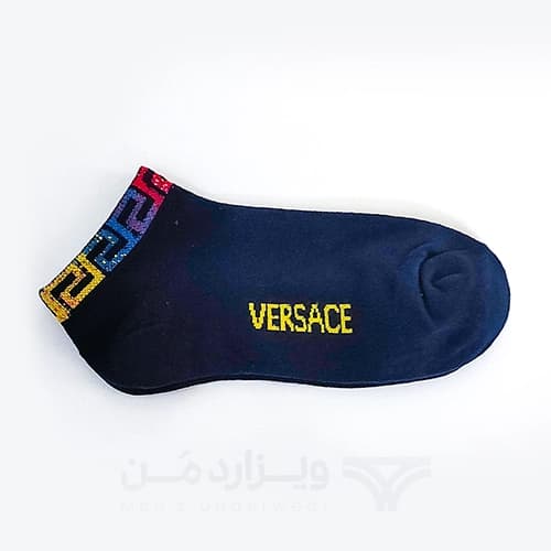 پک پرمیوم 5 تایی جوراب مچی مردانه ورساچ Versace اورجینال گلدوزی شده Premium — تصویر ۶
