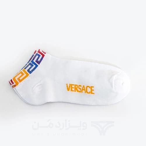 پک پرمیوم 5 تایی جوراب مچی مردانه ورساچ Versace اورجینال گلدوزی شده Premium — تصویر ۳