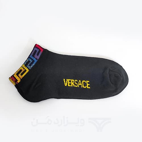 پک پرمیوم 5 تایی جوراب مچی مردانه ورساچ Versace اورجینال گلدوزی شده Premium — تصویر ۴