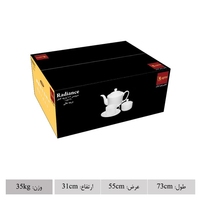 چینی زرین ایران 102 پارچه رادیانس ماربل عالی — تصویر ۳