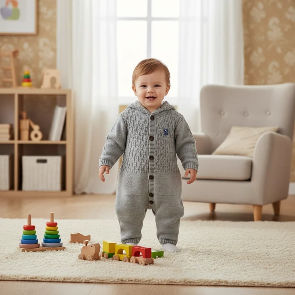 سرهمی پشمی baby kord طوسی کد0002