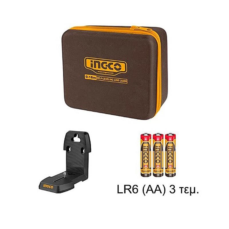 تراز لیزری 2 خط قرمز مغناطیسی 18 متری اینکو مدل HLL156503 — تصویر ۳