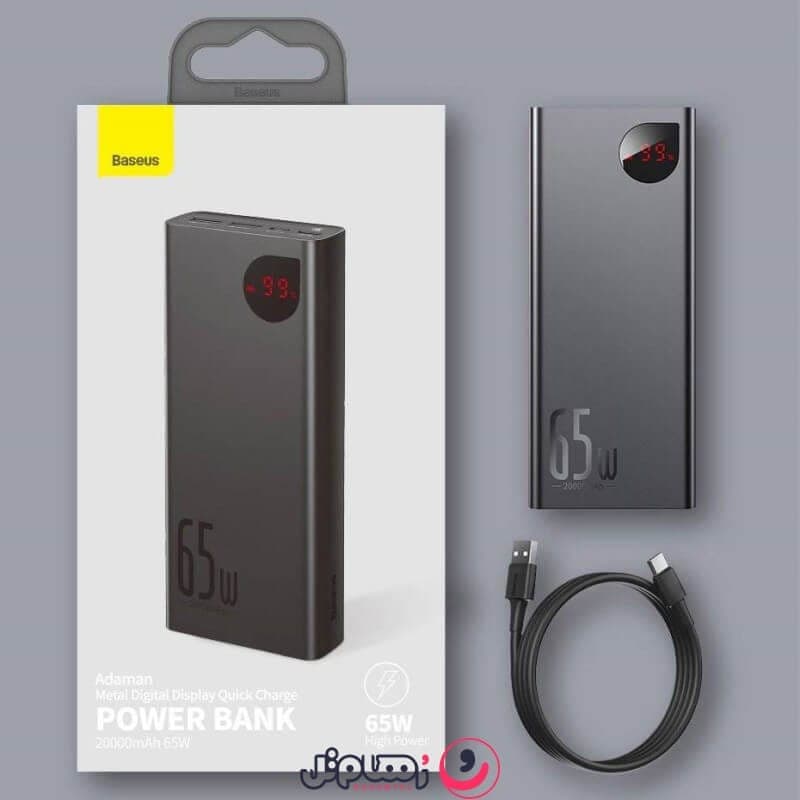 پاوربانک بیسوس Adaman با ظرفیت 20,000 میلی آمپر و توان خروجی 65W — تصویر ۵