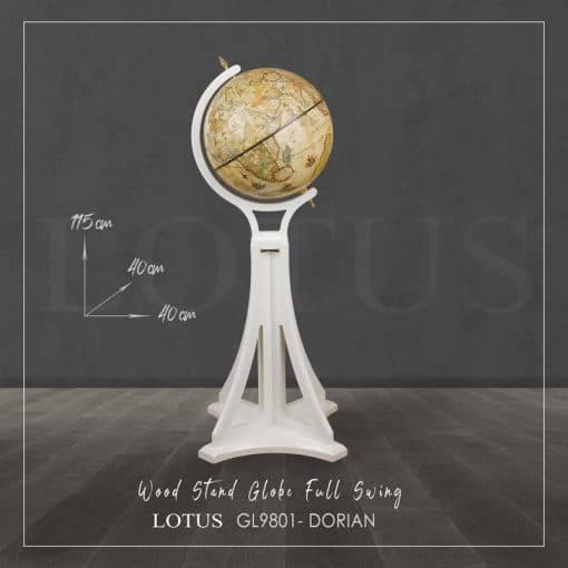 کره زمین چرخشی مدل DORIAN کد GL-9801 رنگ WHITE — تصویر ۴