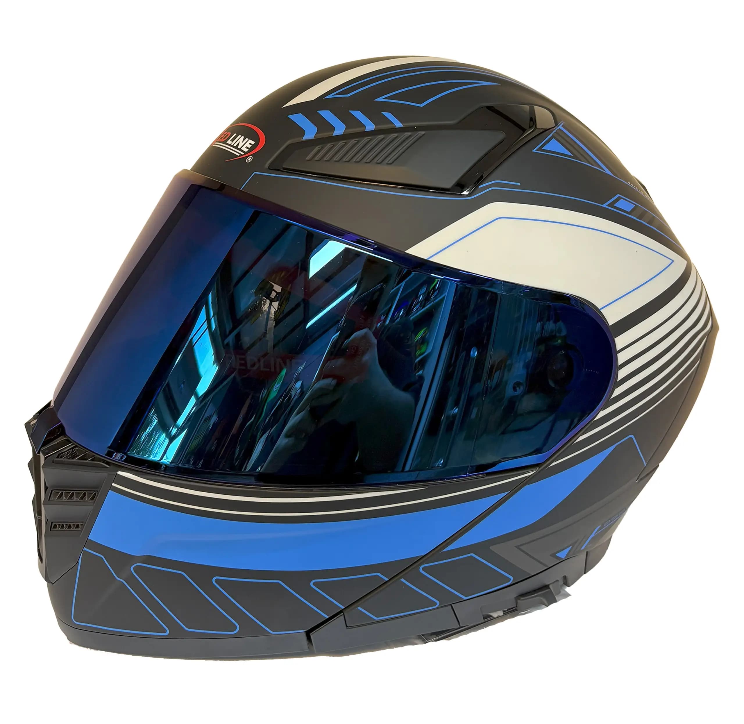 کلاه کاسکت فک متحرک Redline مدل 960 – مشکی آبی