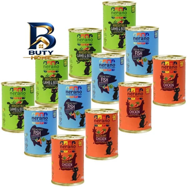 کنسرو غذای گربه بالغ نرانو مدل پته طعم گوشت و مرغ ماهی وزن 400 گرم بسته 12عددی — تصویر ۵