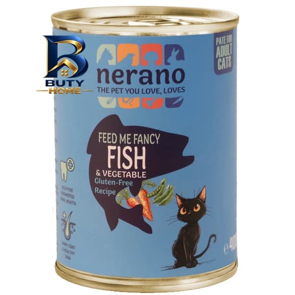 کنسرو غذای گربه بالغ نرانو مدل پته طعم گوشت و مرغ ماهی وزن 400 گرم بسته 12عددی — تصویر ۴