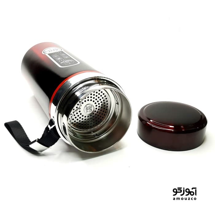 قمقمه فلاسکی 800ml مدل 6010 (درب قهوه ای) — تصویر ۳
