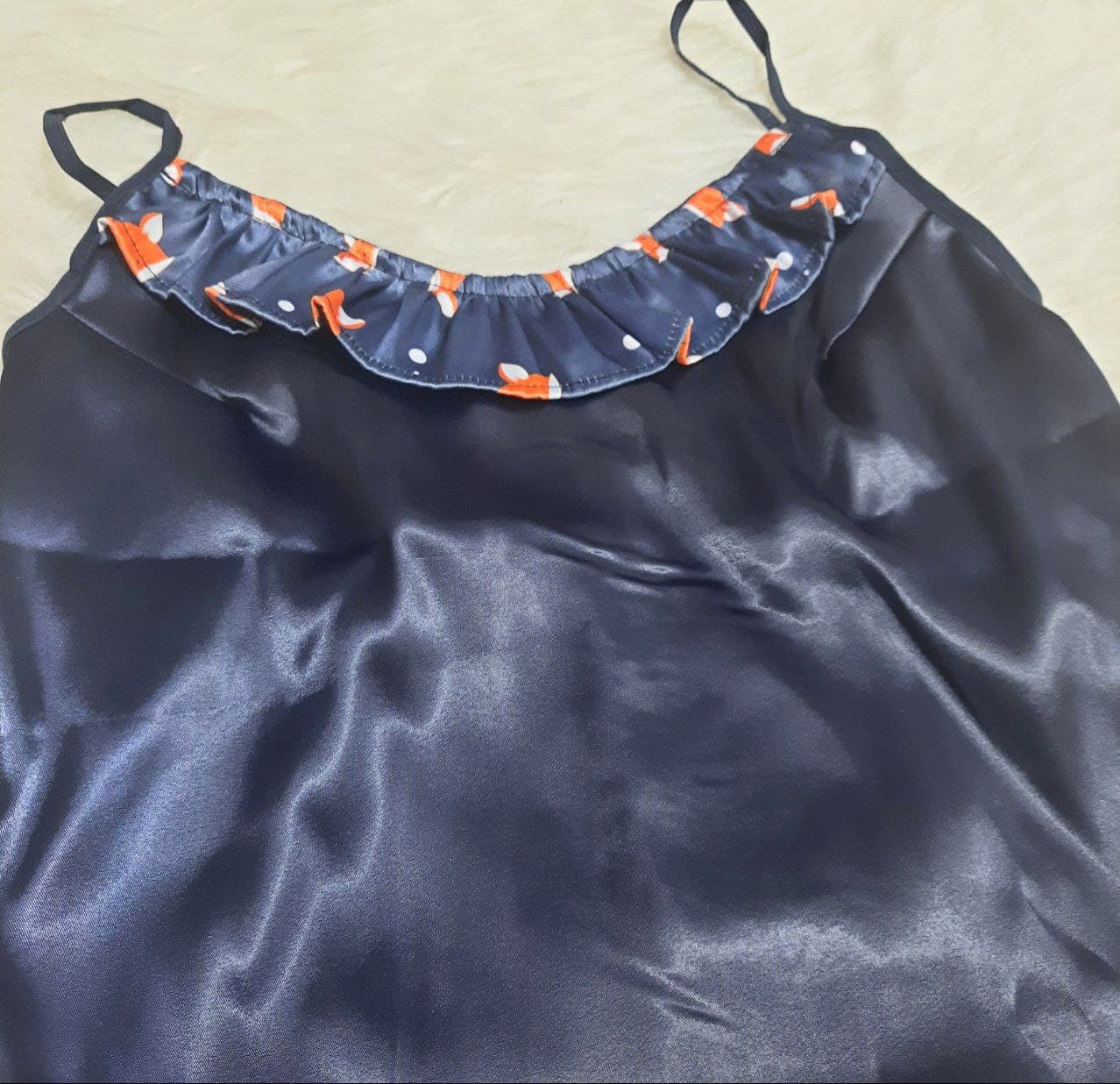 ست تاپ و شورت ساتن طرح روباه Ladylala کد 5088 — تصویر ۳