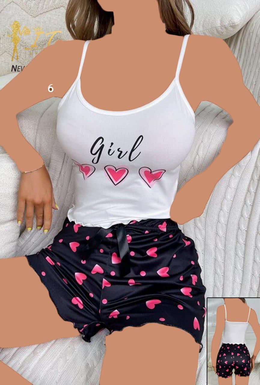 ست تاپ و شورتک طرح قلب ITan کد 4726 — تصویر ۵