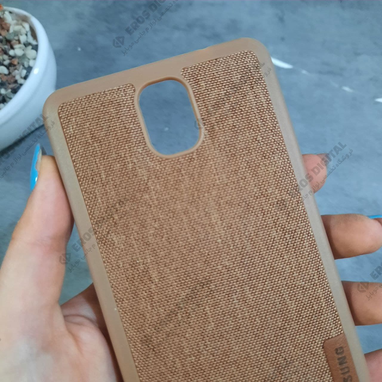 گارد گوشی Samsung Galaxy Note 3 ژله ای پشت پارچه ای لوگو چرم — تصویر ۴