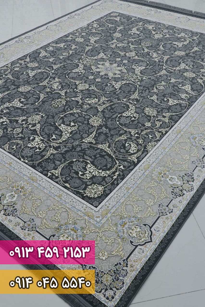 فرش افشان اسلیمی زمینه دودی