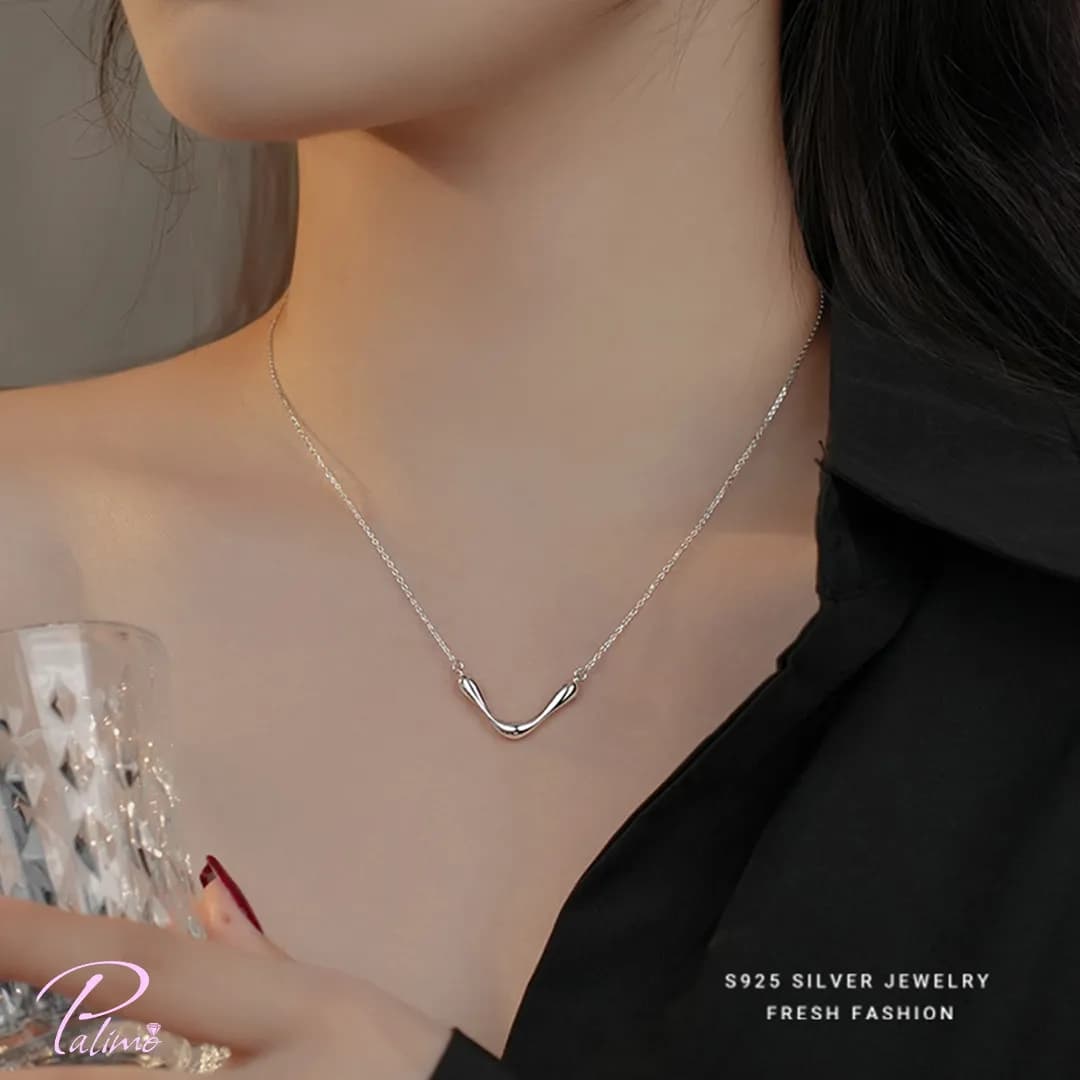 گردنبند نقره پرستیژ N2151 با روکش طلای سفید — تصویر ۲