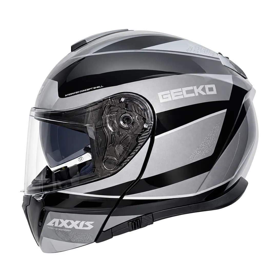 کلاه کاسکت فک متحرک اکسیس مدل GECKO GRAY BLACK — تصویر ۳