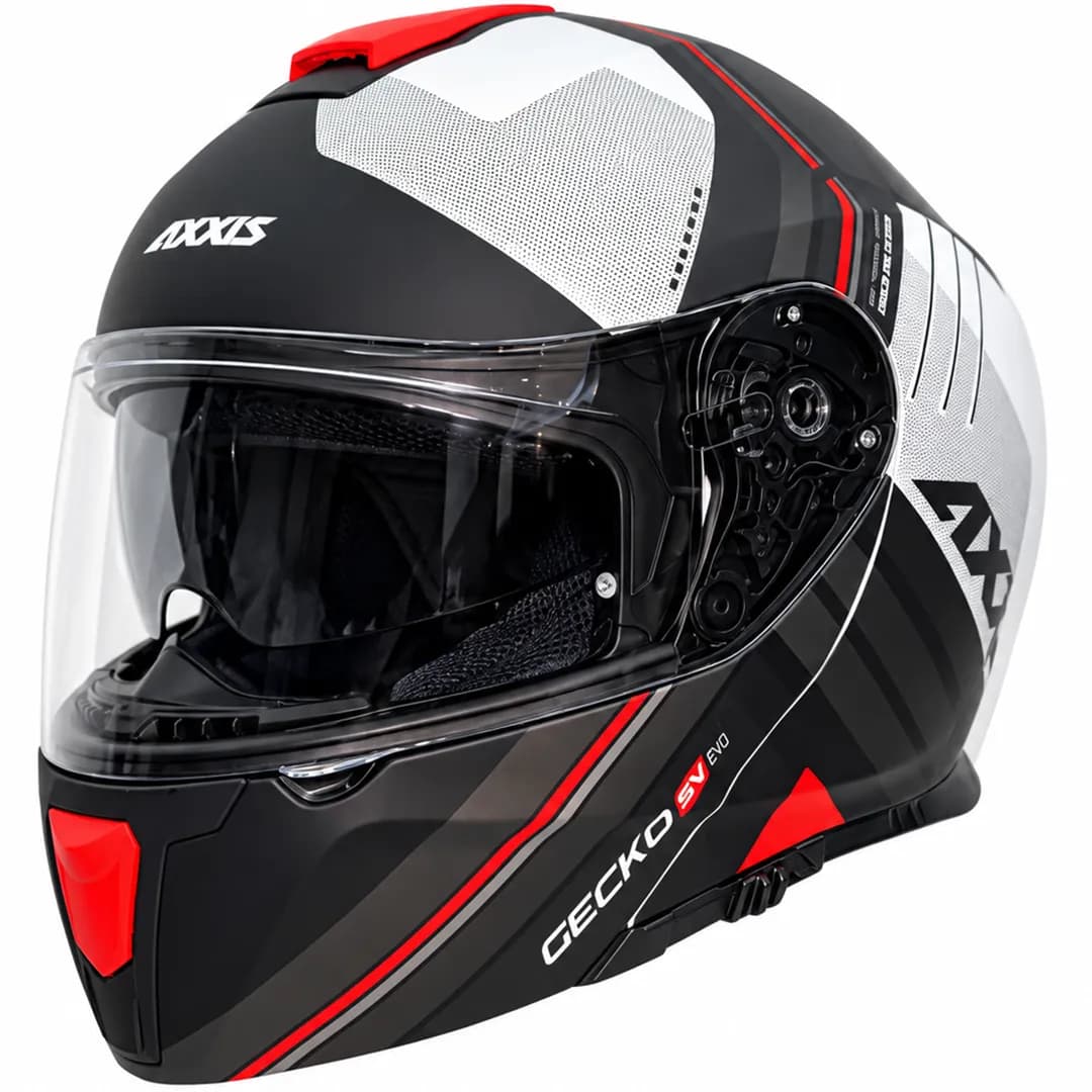کلاه کاسکت فک متحرک اکسیس مدل GECKO MATT BLACK WHITE ORANGE