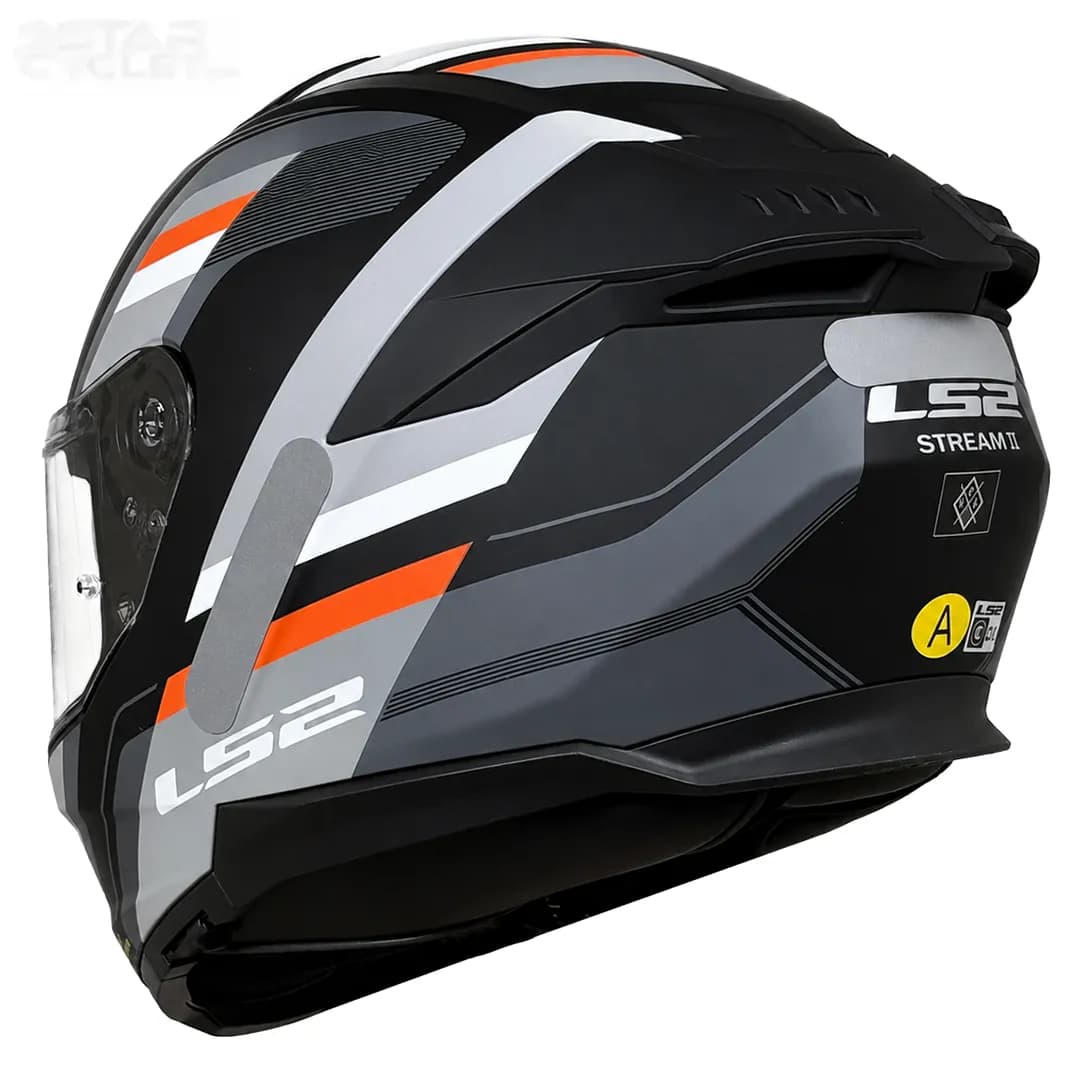 کلاه کاسکت فک ثابت ال اس 2 مدل STREAM2 FF808-2 MATT BLACK ORANGE GRAY — تصویر ۶