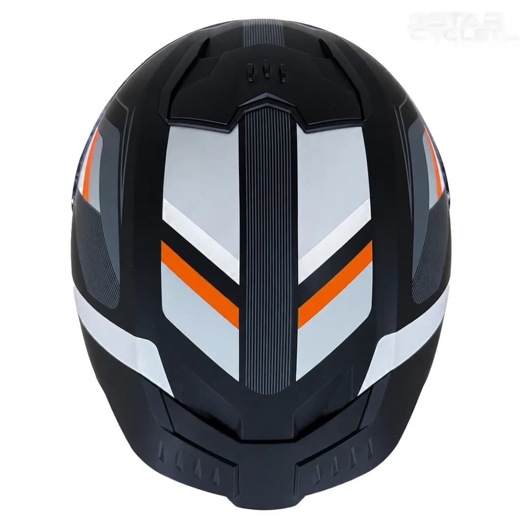 کلاه کاسکت فک ثابت ال اس 2 مدل STREAM2 FF808-2 MATT BLACK ORANGE GRAY — تصویر ۷